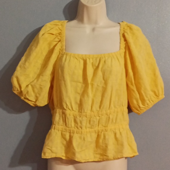 Madewell women's size medium yellow cropped top - Picture 8 of 17